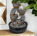 4-Tier Tabletop Water Fountain - Decorative Indoor Fountain with Geometric Design by Aura Store 333 Limited