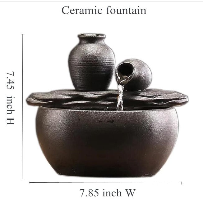 Tabletop Water Fountain with Plant Vase - Decorative Indoor Fountain & Planter for Aura Store 333 Limited