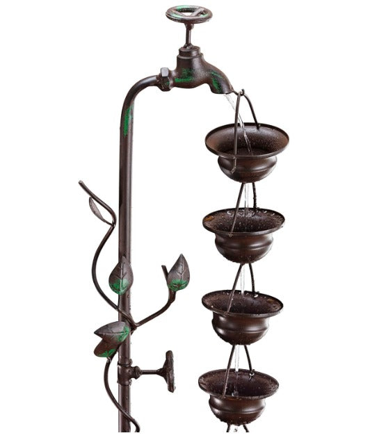 Tall Cascading Water Fountain - 6-Tier Indoor Fountain with Decorative Vine Design by Aura Store 333 Limited