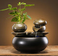 Zen Tabletop Water Fountain with Plant Vases - 2-Tier Indoor Fountain & Planter by Aura Store 333 Limited